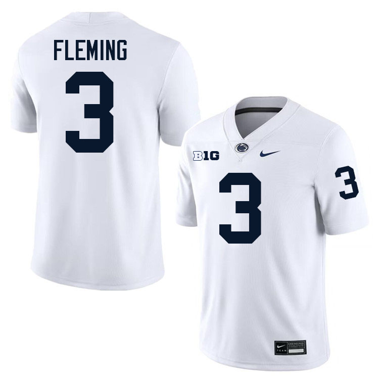 Julian Fleming Penn State Jersey,PSU Nittany Lions #3 Julian Fleming Football Uniforms-White